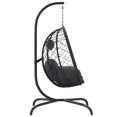 thumbnail image 2 of vidaXL Hanging Egg Chair with Cushion Anthracite Poly Rattan&Steel, 2 of 5