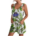thumbnail image 1 of Pisexur Combinaison Femme Casual Plus Size Summer Floral Sans Manches Ample Réglable Spaghetti Sangle Short Extensible d'Une Seule Pièce avec Poches S-3XL, 1 of 5