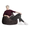 thumbnail image 2 of Gouchee Home Fluffy Charcoal Faux Fur Bean Bag Chair – Plush Lounge Seating with Polystyrene Bead Filling, Suitable for Adults and Teens, Lightweight & Portable for Bedroom, Dorm or Living Room, 2 of 8