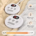thumbnail image 4 of MARNUR Electric Heated Blanket Queen Size 84''x90'', Fast Heating with Dual Controllers, 10 Heating Levels, 10H Timer, Preheat Function - Beige, 4 of 13