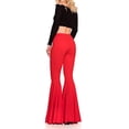 thumbnail image 2 of Decodeary Pantalon Confortable Taille Haute Léger Extensible Taille Haute Cloche Bas Rouge M 1Set, 2 of 6