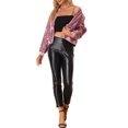 thumbnail image 2 of INSPIRE CHIC Veste à Paillettes pour Femme Fermeture Éclair Poches Cachées Blouson Bomber m Roses, 2 of 6