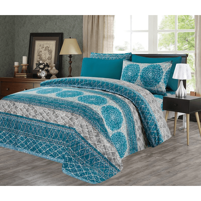 Ensemble de Draps Imprimés 6 Pcs Hotel Club 1200 Ultra Doux (Simple, Oliver)