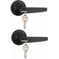 thumbnail image 1 of of Lever Keyed Entry Door Lever Handle Lock Universal Door Knob Hardware Nickel Brushed Color (MRCA), 1 of 5