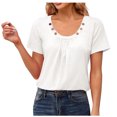 thumbnail image 3 of Aqestyerly T-shirt Blouse à Manches 3/4 Imprimé pour Femmes, Col Rond Décontracté Mode Ample pour Femmes, 3 of 7