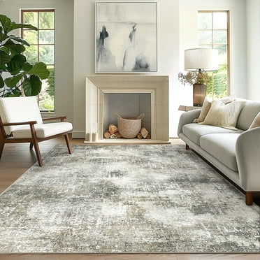 KUETH 8'x10' Area Rugs for Living Room, Ultra Thin Indoor Machine Washable Rugs for Bedroom Dining Room