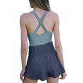 thumbnail image 4 of Fortune Robe de Tennis pour Femmes avec Shorts, Couleur Unie Sans Manches à Bretelles Spaghetti Robes Athlétiques Robe d'Entraînement Robe de Golf, 4 of 6