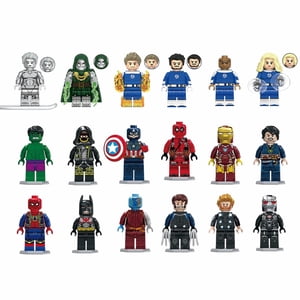 18PCS Ensemble de blocs de construction Super Hero, ABS Figures d'action en plastique pour le jeu créatif & Recouvrement OPP Emballage du sac