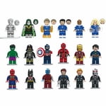18PCS Super Hero Building Blocks Set, ABS Plastic Action Figures for Creative Play & Collection, OPP Bag Packaging