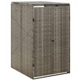 thumbnail image 1 of vidaXL Single Wheelie Bin Shed Grey 70x80x117 cm Poly Rattan, 1 of 1