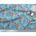 thumbnail image 2 of Soimoi Blue Moss Georgette Fabric Dots & Aster Floral Printed Fabric 1 Yard 42 Inch Wide, 2 of 3