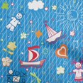 thumbnail image 1 of oneOone Rayon Blue Fabric Kids Sewing Material Print Fabric By The Yard 56 Inch Wide, 1 of 4