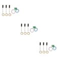 thumbnail image 4 of Decodeary Pack of 3 50mm Model 3-Light Metal Traffic Signal Lights Bright LED 5-6V Type 1 3Set, 4 of 6