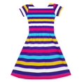 thumbnail image 2 of Robe Fille Rayée Colorée en Coton Extensible Robe d'Été Scolaire 4 Ans, 2 of 4