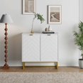 thumbnail image 1 of Ourlova Buffet Moderne avec 2 Portes et Tablette Crédence Console en Bois Armoire Blanche, 1 of 7