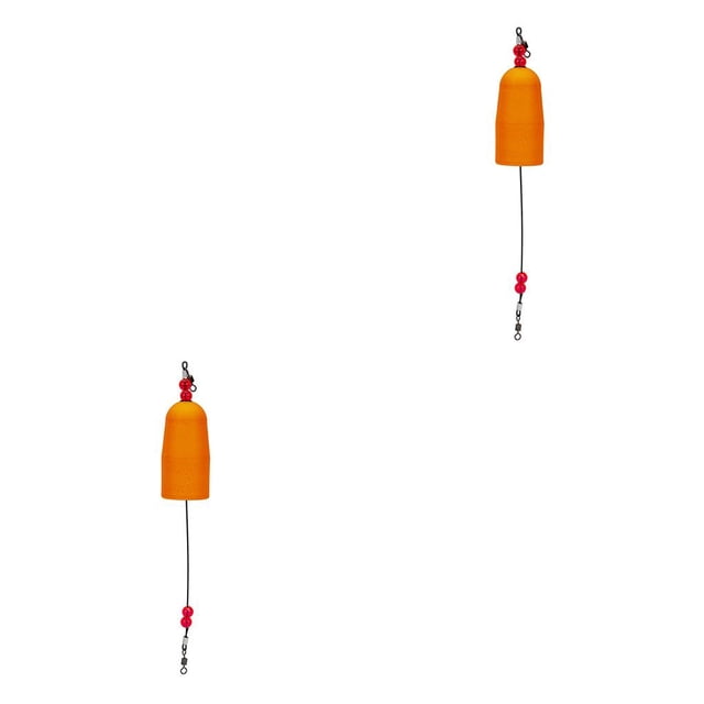 QualitChoice 360° Rotation Imperméable Dérive Canne à Pêche Mousse Lueur Dérives Alarme Bouée Forte Résistance à la Traction pour l'Eau Salée Carré Orange 2Set
