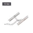 thumbnail image 3 of 10Set Ribbon Crimp Clamp Ends Lobster Claw Clasps & Chain 40mm Silver Tone for DIY, 3 of 7