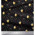 thumbnail image 2 of Soimoi Black Rayon Fabric Boxes & Coffee Cups Print Fabric by Yard 42 Inch Wide, 2 of 3