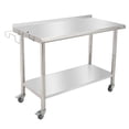 thumbnail image 1 of BeesClover Stainless Steel Table for Prep & Work with Backsplash, Kitchen Heavy Duty Table with Adjustable Under Shelf and Foot for Restaurant, Home and Hotel, 1 of 6