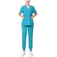 thumbnail image 2 of Ensembles d'Uniformes de Sarraus pour Femmes Joggers, Ensembles d'Uniforme d'Infirmière Unis pour Femmes, Ensembles de Sarraus à Manches Courtes pour Femmes en Liquidation, Haut Extensible à Col en V pour Femmes et Ensemble Pantalon Cargo S, Ensembles de Sarraus Jogger pour Femmes, 2 of 4