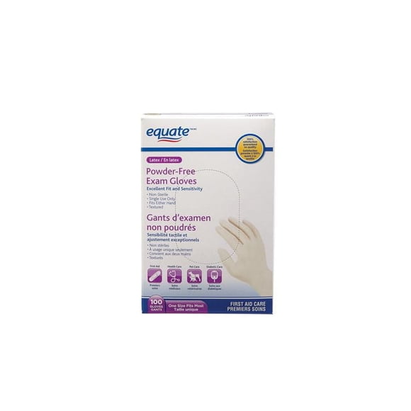 Equate Gants d'examen non poudrés - en latex