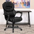 thumbnail image 1 of Scranton & Co Faux Leather High Back Office Chair with Padded Loop Arms in Black, 1 of 9
