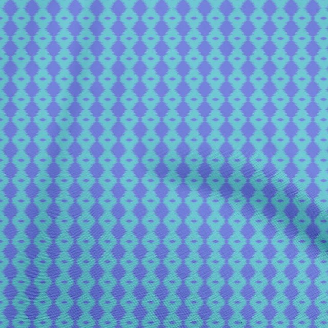 oneOone Polyester Lycra Medium Blue Fabric Asian Ikat Sewing Craft Projects Fabric Prints By Yard 56 Inch Wide