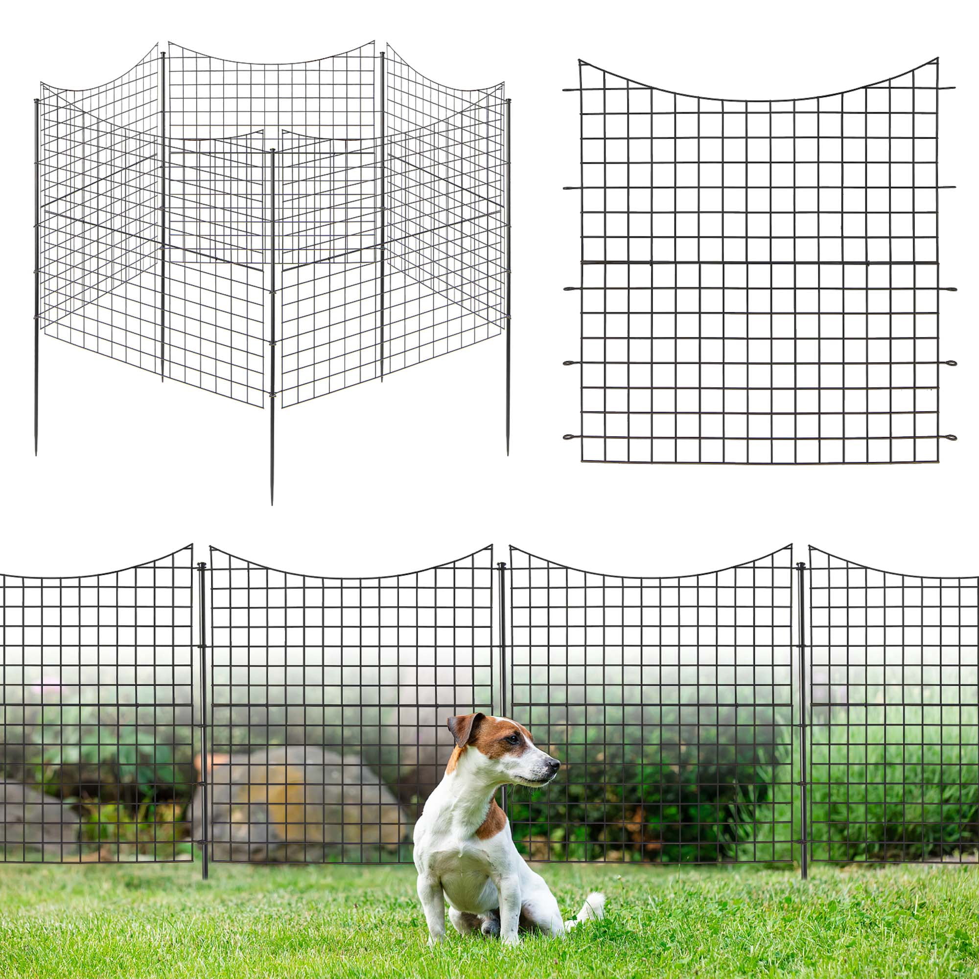 Costway 39" Tall Outdoor Animal Barrier Decorative Garden Fence with 5 Panels & 5 Stakes