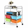 thumbnail image 1 of Patiojoy 4-Drawer Rolling Storage Cart Metal Rack Organizer Shelf with Wheels Multicolor, 1 of 6
