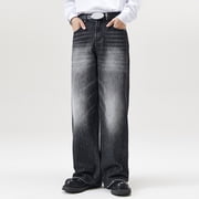Jeans Baggy pour hommes jambe droite confortable pantalons de denim casual Solid Couleur léger extérieure pantalons randonnée chute avec poche