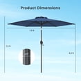 thumbnail image 3 of Gymax Parasol de Patio 7,5 Pi Parasol de Marché Extérieur Robuste avec Inclinaison à Bouton-Poussoir Bleu Marine, 3 of 10