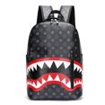 thumbnail image 1 of Bape Shark Pu Leather Backpack Multi Functional Large Capacity College Laptop Bag Casual Travel Rucksack Daypack for Adult Youth Kids, 1 of 10