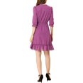 thumbnail image 3 of INSPIRE CHIC Women's Layered Ruffle Hem 3/4 Sleeves Smocked Chiffon A-Line Dress S Grape Purple, 3 of 8