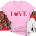 thumbnail image 2 of Diufon Hauts de la Saint-Valentin pour Femmes Décontractés Tendance T-Shirt à Manches Courtes Col Ras du Cou Mignon à Imprimé Graphique Chandail Blouse, 2 of 5