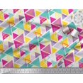 thumbnail image 2 of Soimoi Pink Silk Fabric Triangle Geometric Print Sewing Fabric Yard 42 Inch Wide, 2 of 3