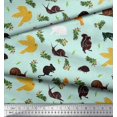 thumbnail image 2 of Soimoi Tissu Crêpe en Polyester Oiseaux, Imprimés d'Animaux Squirrel & Rabbit au Mètre, 52 Pouces de Large, 2 of 3