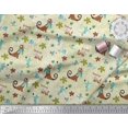 thumbnail image 2 of Soimoi Moss Georgette Fabric Floral,Rat & Cat Cartoon Print Sewing Fabric Yard 42 Inch Wide, 2 of 3