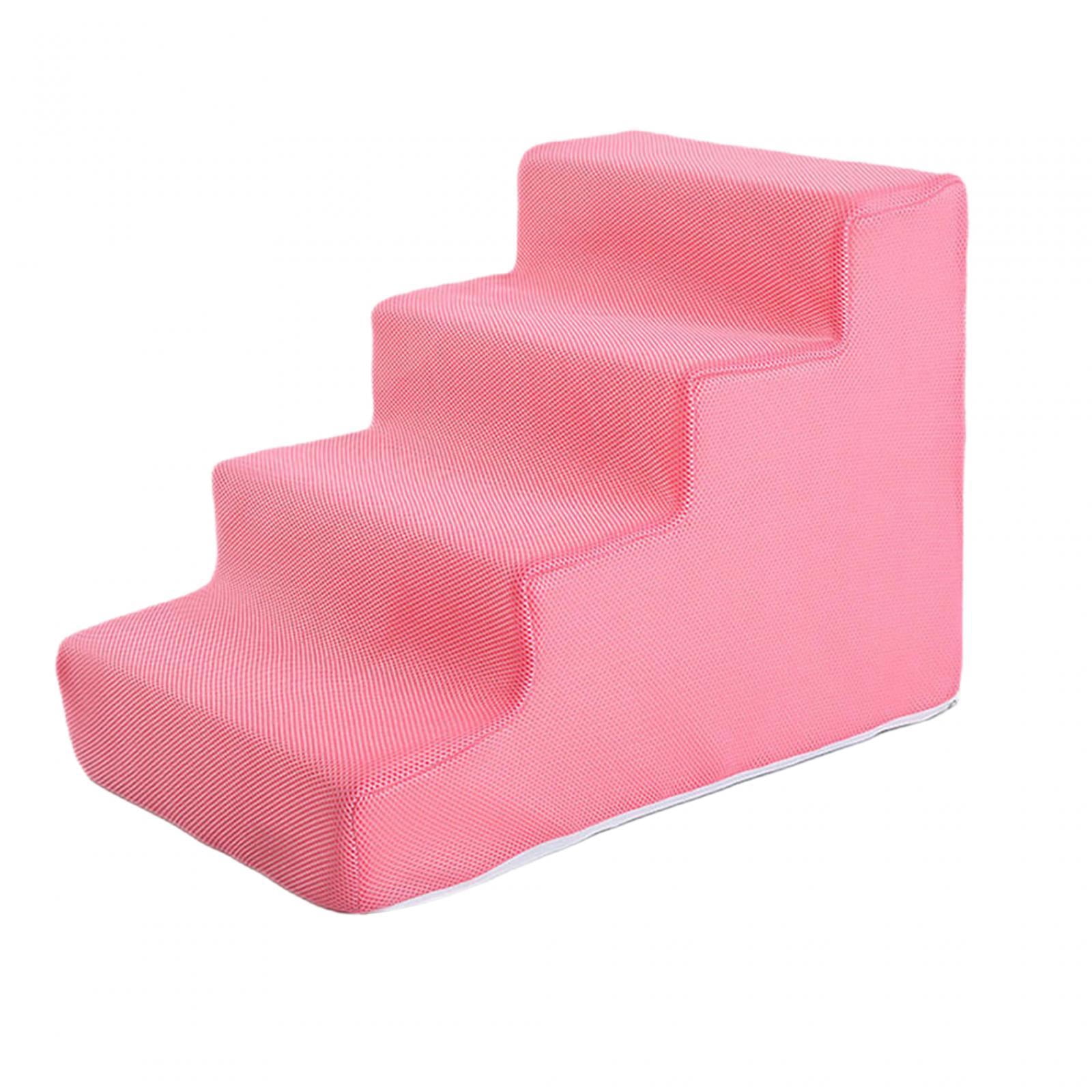 Xuanheng Balanced Pet Steps Non Slip Dog Steps for Small Dogs and Cats High Beds Couch Pink 4 Steps