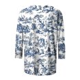 thumbnail image 5 of Pompotops T-shirt Ample Imprimé pour Femme Blouse à Manches 3/4 Col Rond Hauts Décontractés en Solde, 5 of 5