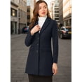 thumbnail image 2 of INSPIRE CHIC Manteau d'Hiver pour Femme à Revers Cranté, Simple Boutonnage, Manches Longues, Bleu Foncé, S, 2 of 6