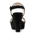 thumbnail image 2 of BLISSFUL STEP Women Platform Slingback Block Heeled Sandals Black 9, 2 of 6