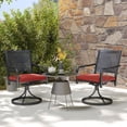 thumbnail image 2 of Outsunny Chaises Pivotantes de Patio avec Coussin, Fauteuil Berçant Pivotant d'Extérieur, Rouge, 2 of 10