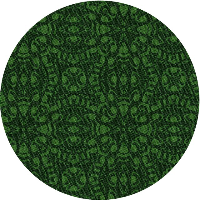 Ahgly Tapis Rond Lavable en Machine Intérieur Transitionnel Vert, 6 Pieds Rond