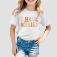 thumbnail image 2 of T-shirts pour Petites Filles Mode Décontractée Imprimé Col Rond Ample Manches Courtes Haut Chemises pour Enfants Taille 6-7T, 2 of 4