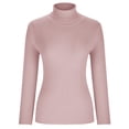 thumbnail image 4 of Aqestyerly Chandails à Col Montant pour Femmes Mode Femmes Uni Manches Longues Chandail Col Roulé Décontracté Hauts HWRETIE, 4 of 8
