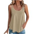thumbnail image 1 of Timegard Camisoles pour Femmes Col Rond Oeillets Sans Manches Chic Décontracté Ample Chemise Haut Camis Tenue de Plage, 1 of 6