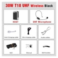 thumbnail image 2 of 30W 2.4G Professional Loudspeaker Wired/Wireless Microphone Speaker Teacher School Tour Guide FM Radio Megaphone, 2 of 6
