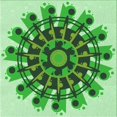 thumbnail image 1 of Ahgly Company Machine Washable Indoor Square Transitional Forest Green Area Rugs, 7' Square, 1 of 7