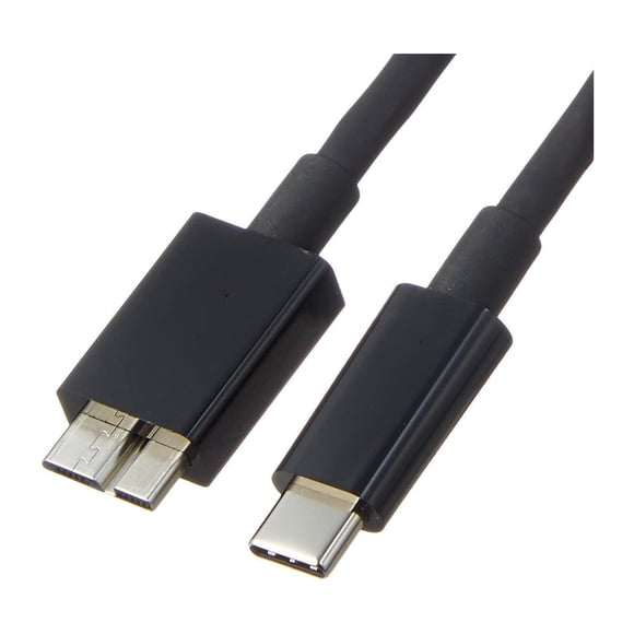 axGear USB C External Hard Drive Cable 3FT USB 3.1 C to Micro B Cord 10Gbps 0.3M Black
