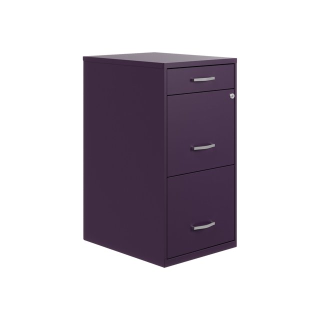 Hirsh Soho Organizer Space Solutions - Classeur Vertical - 3 Tiroirs - Métal - Violet Minuit
